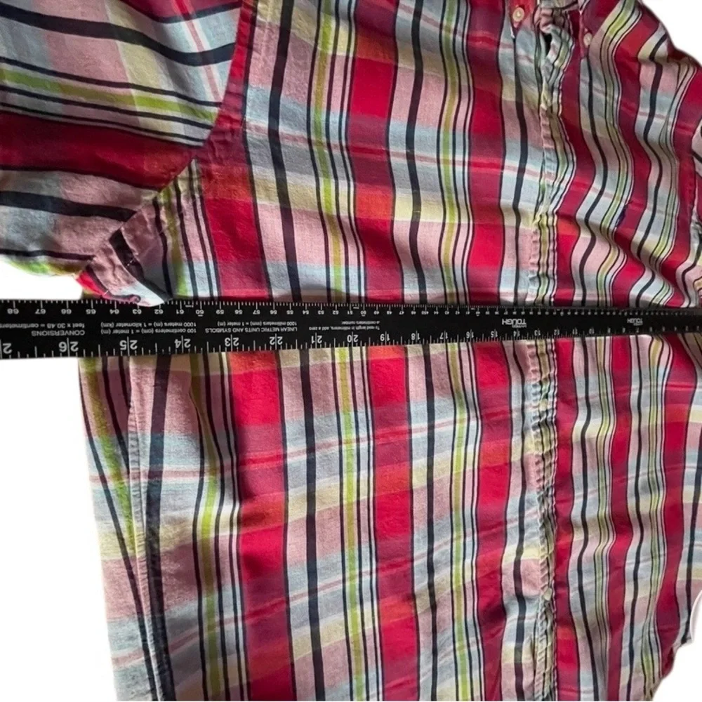 Ralph Lauren Men's size XL Red Plaid short sleeve button down Shirt logo